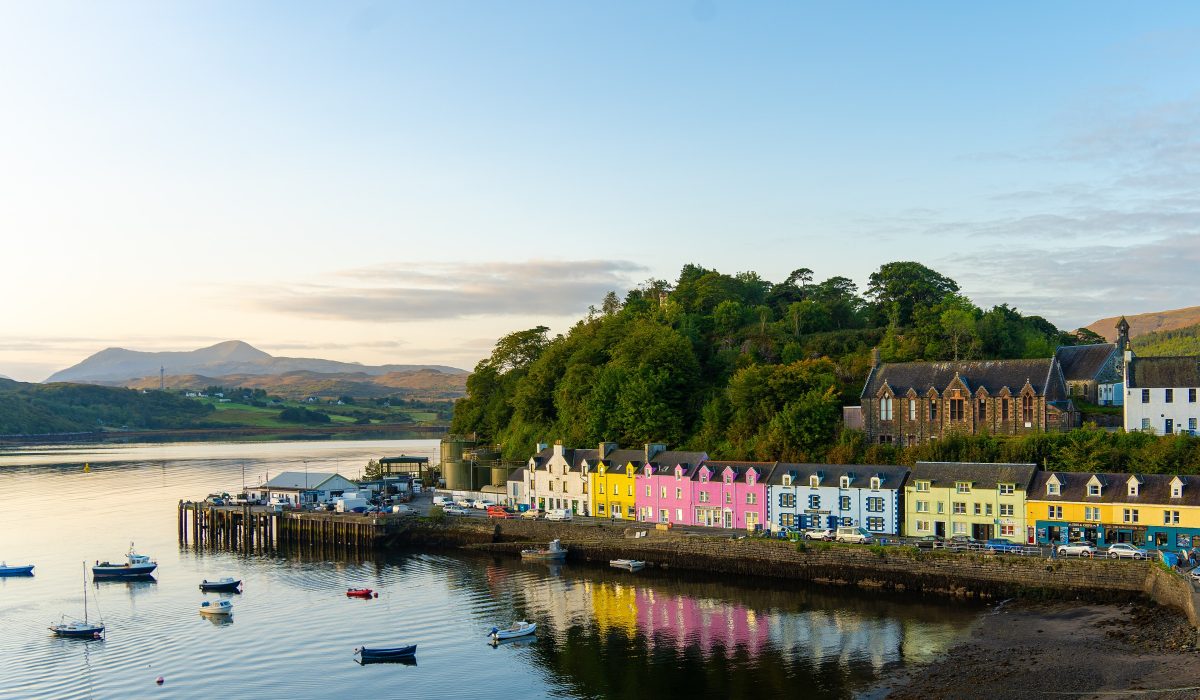 Portree Harbour colourful houses Isle of Skye